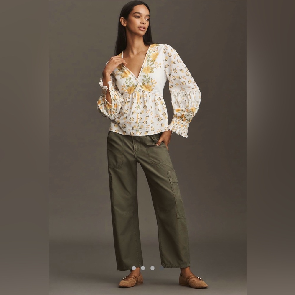 FARM Rio Azalea Garden Puff Sleeve Blouse - Picture 3 of 4